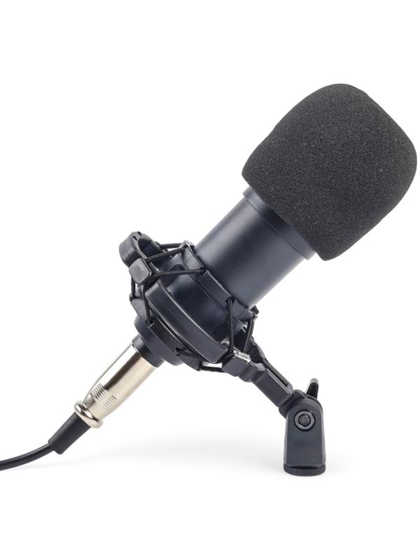 Микрофон конденсаторный Music Life черный: кабель, ветрозащита, стойка