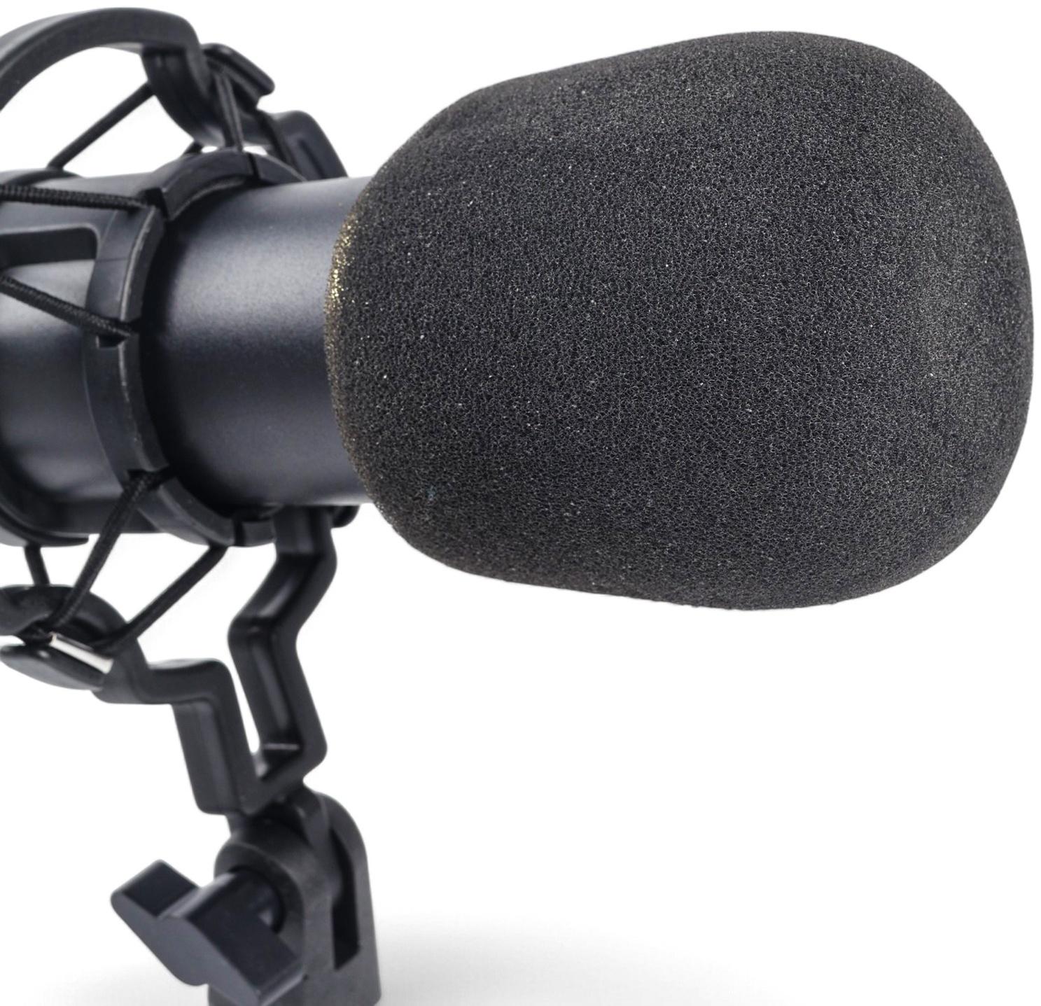 Микрофон конденсаторный Music Life золотой: кабель, ветрозащита, стойка