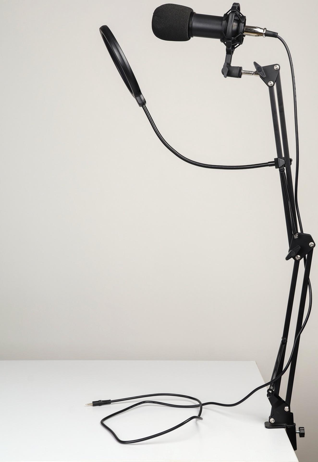 Микрофон конденсаторный Music Life черный: кабель, ветрозащита, стойка