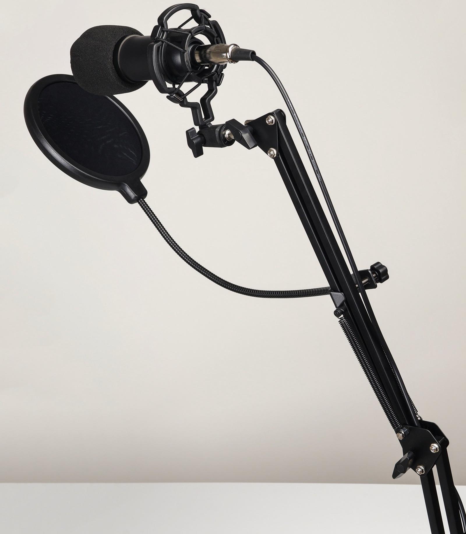 Микрофон конденсаторный Music Life черный: кабель, ветрозащита, стойка