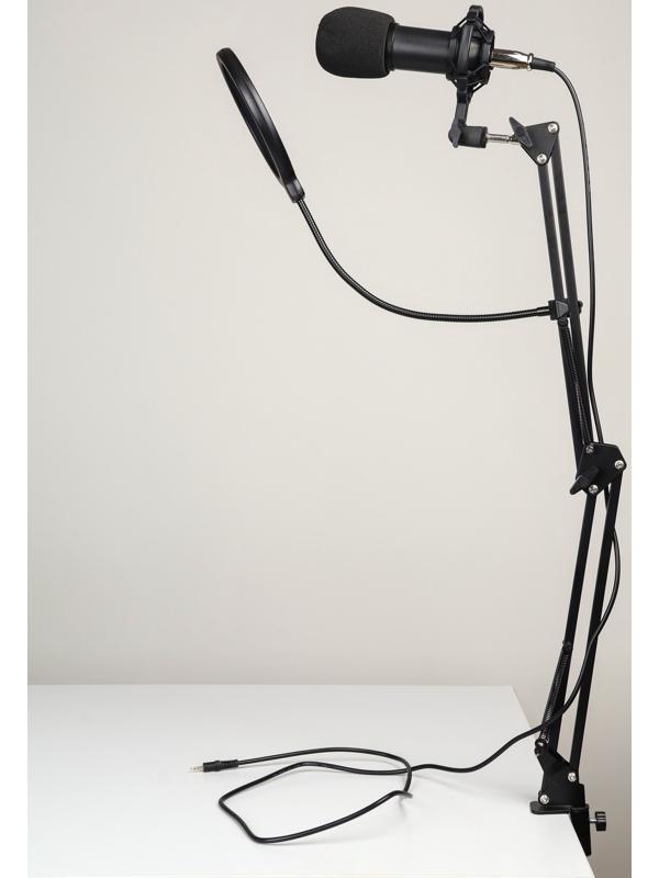 Микрофон конденсаторный Music Life черный: кабель, ветрозащита, стойка