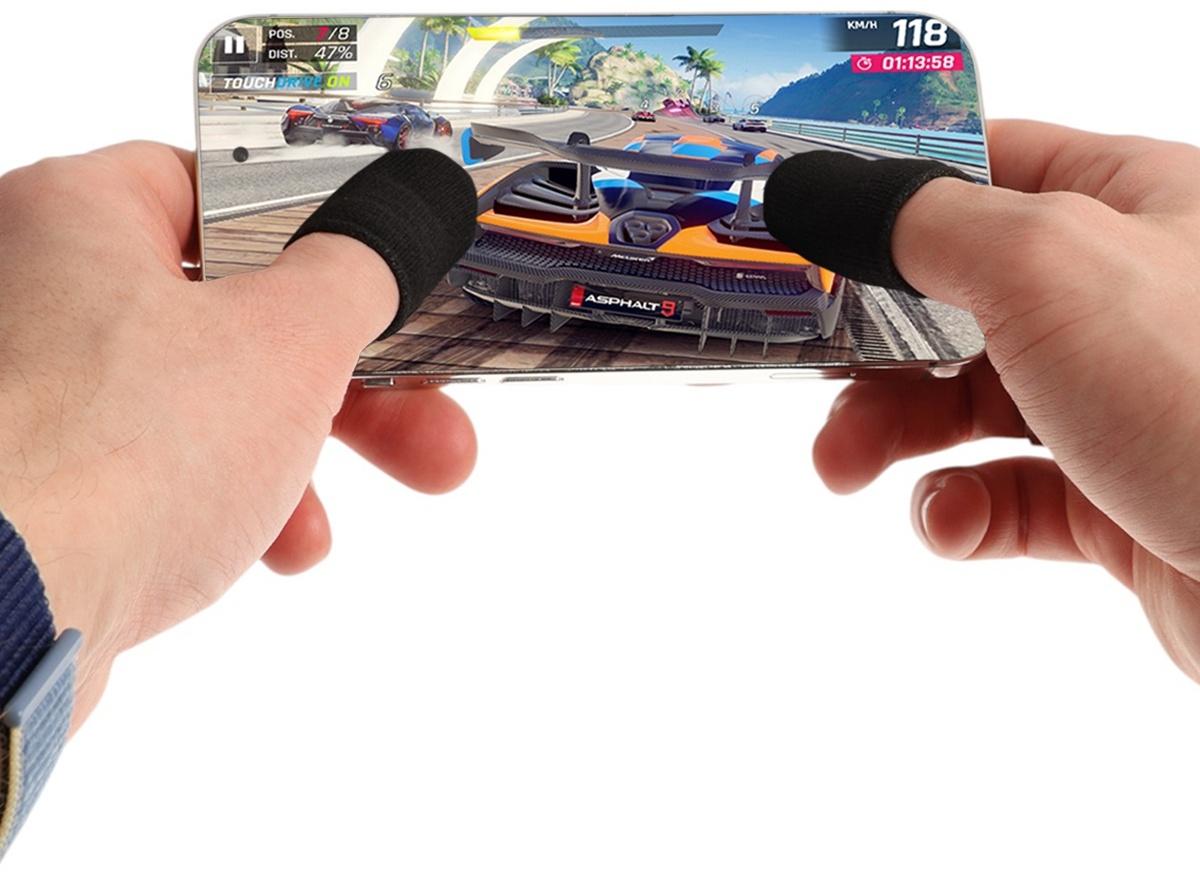 Набор напальчников для игр на смартфоне Luazon, 4 штуки, с защитой от пота, чёрные