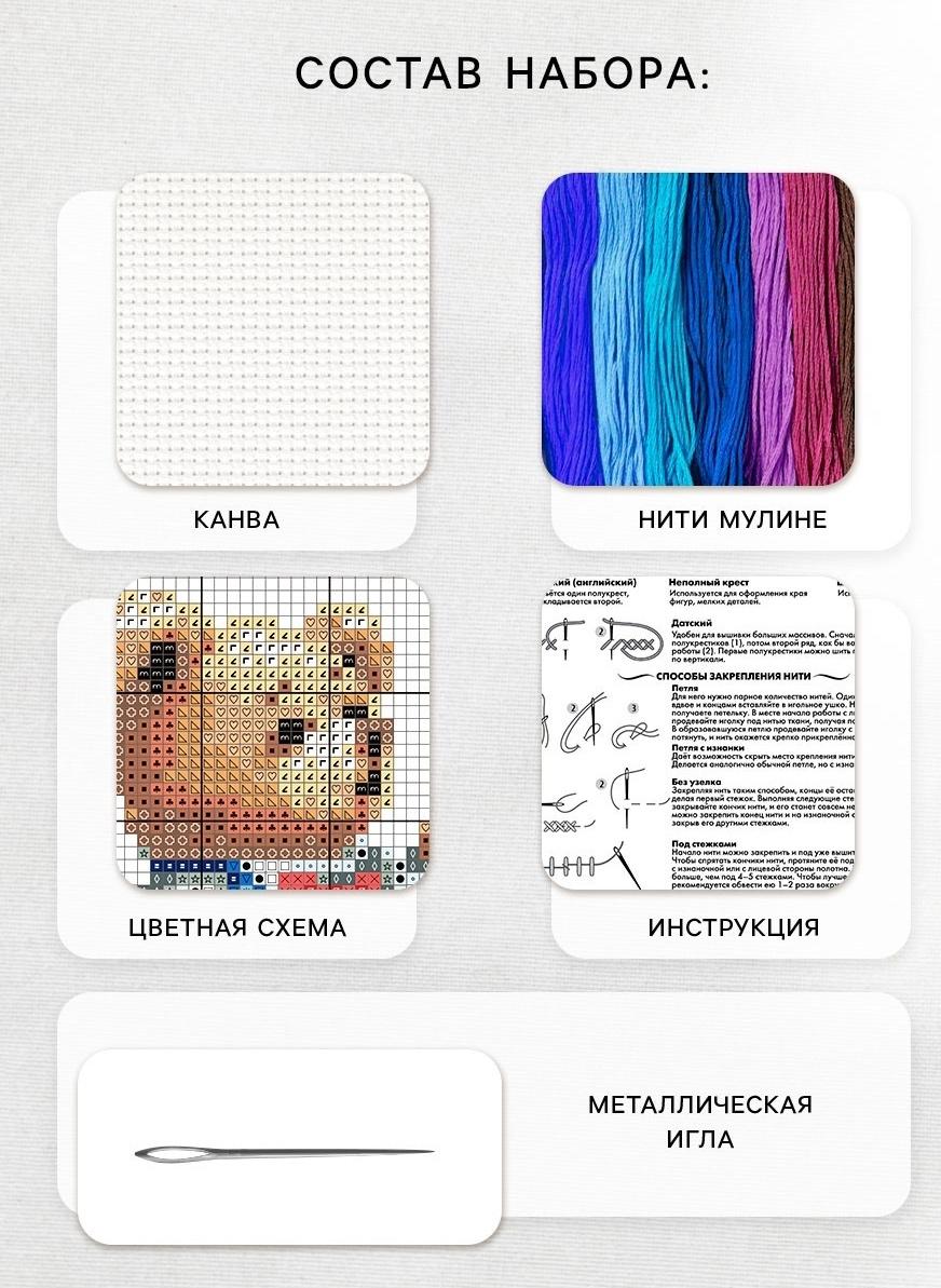 Вышивка крестиком «Плюшевый мишка», набор для творчества, 10×12 см