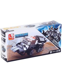Конструктор блочный «Броневик», 74 детали