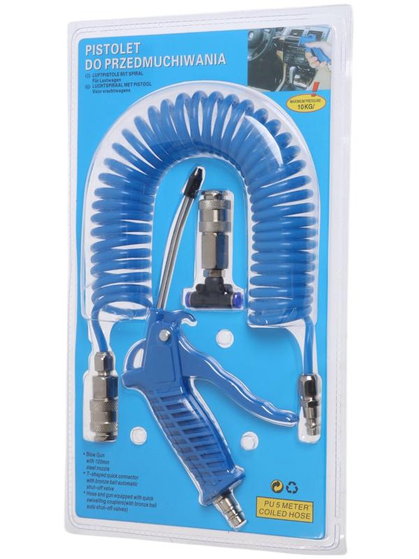 Продувочный пневматический пистолет ТУНДРА, пластиковый корпус, в наборе со шлангом