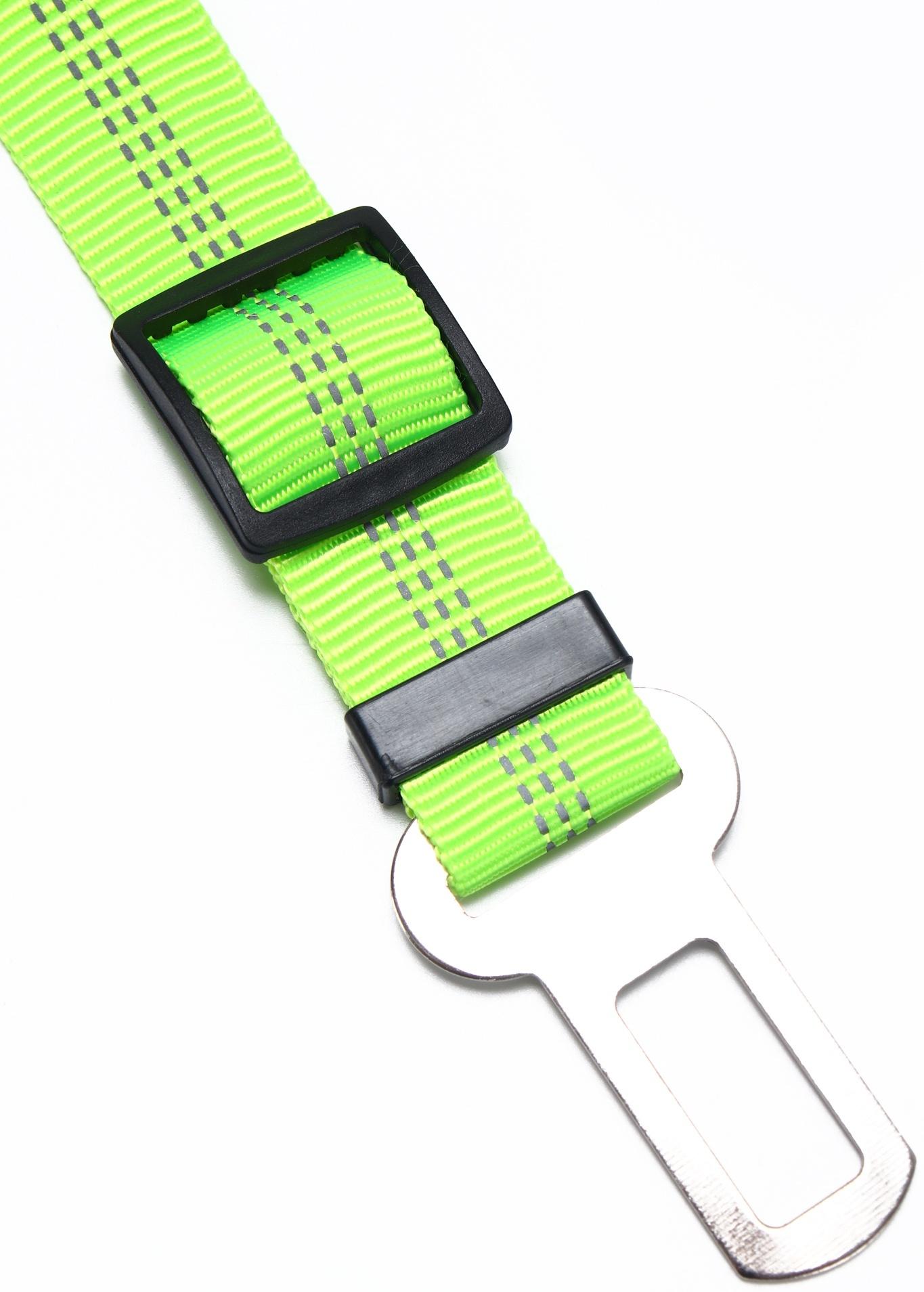 Ремень - поводок безопасности для собак амортизирующий, 50-70 х 2,5 см, зелёный