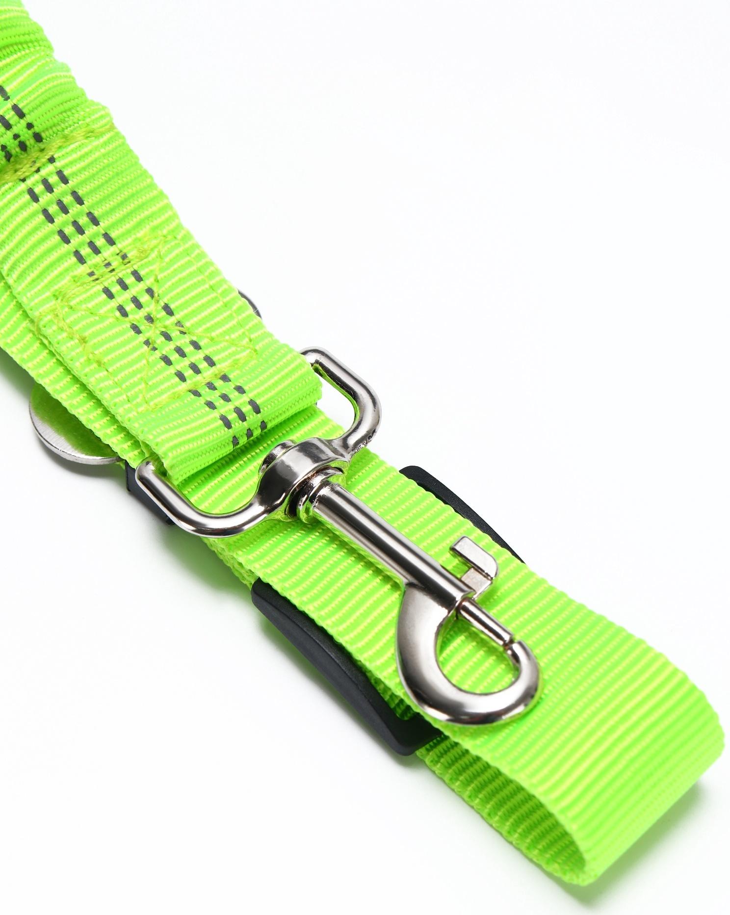 Ремень - поводок безопасности для собак амортизирующий, 50-70 х 2,5 см, зелёный