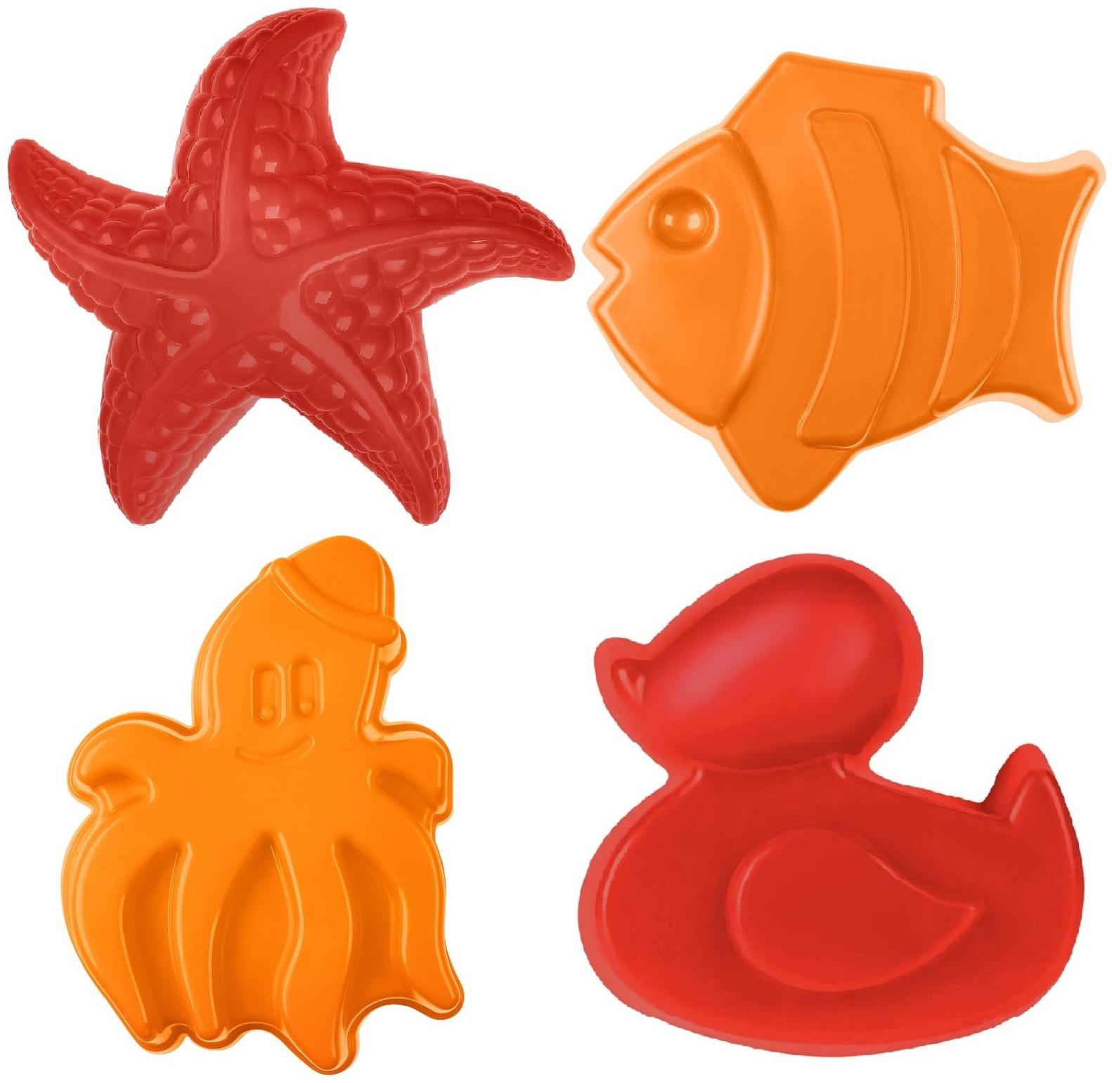 Песочный набор, 8 предметов: ведро 1.2 л, лопатка, грабли, 4 формочки, лейка, бирюзовый