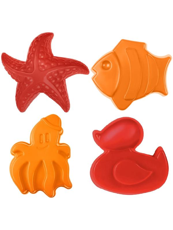 Песочный набор, 8 предметов: ведро 1.2 л, лопатка, грабли, 4 формочки, лейка, бирюзовый