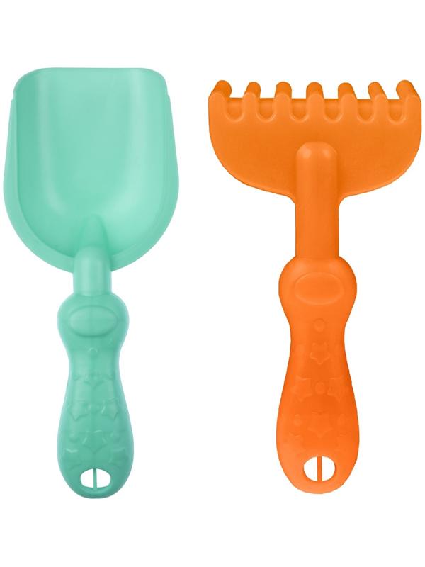 Песочный набор, 8 предметов: ведро 1.2 л, лопатка, грабли, 4 формочки, лейка, бирюзовый