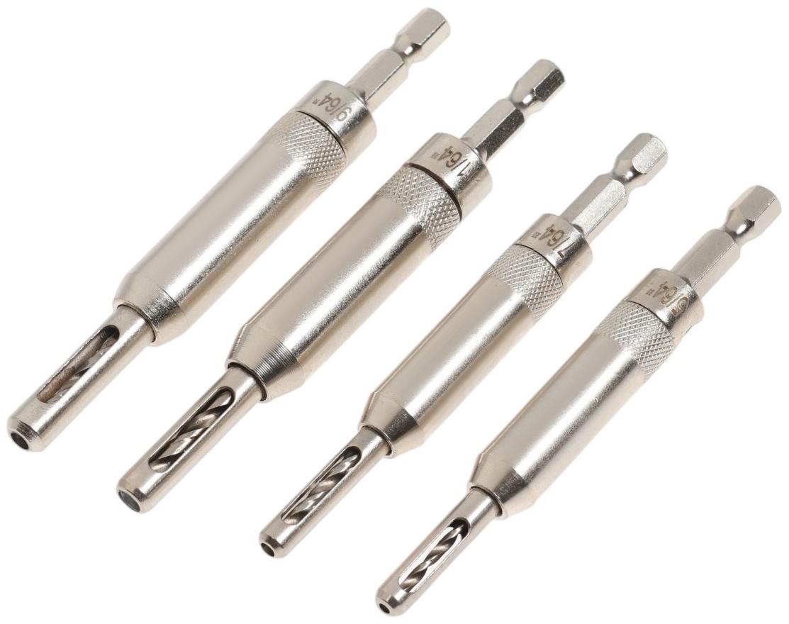 Набор самоцентрирующихся сверл по дереву ТУНДРА, для мебельных и дверных петель, 1.9-4.3 мм   105191