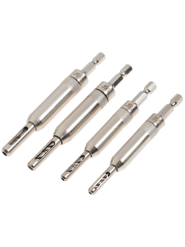 Набор самоцентрирующихся сверл по дереву ТУНДРА, для мебельных и дверных петель, 1.9-4.3 мм   105191