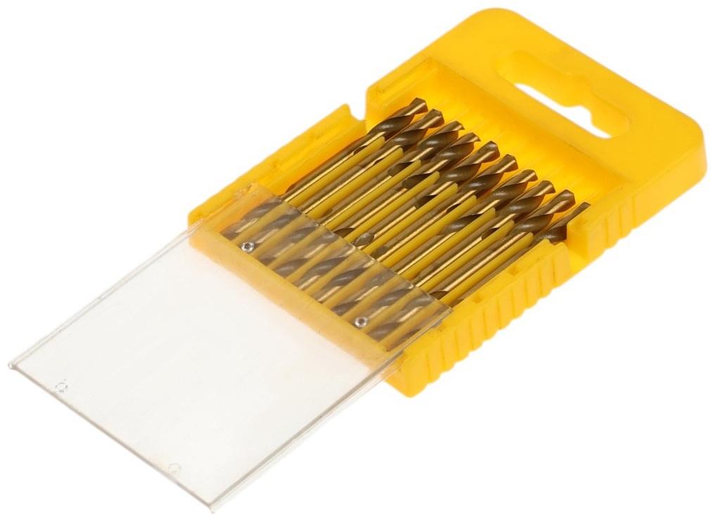 Набор двусторонних сверл по металлу ТУНДРА, HSS-Tin, 3.2 х 49 мм, 10 шт.