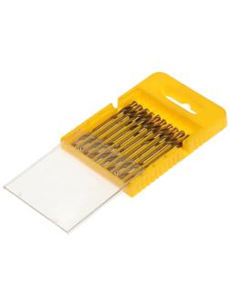 Набор двусторонних сверл по металлу ТУНДРА, HSS-Tin, 3.2 х 49 мм, 10 шт.