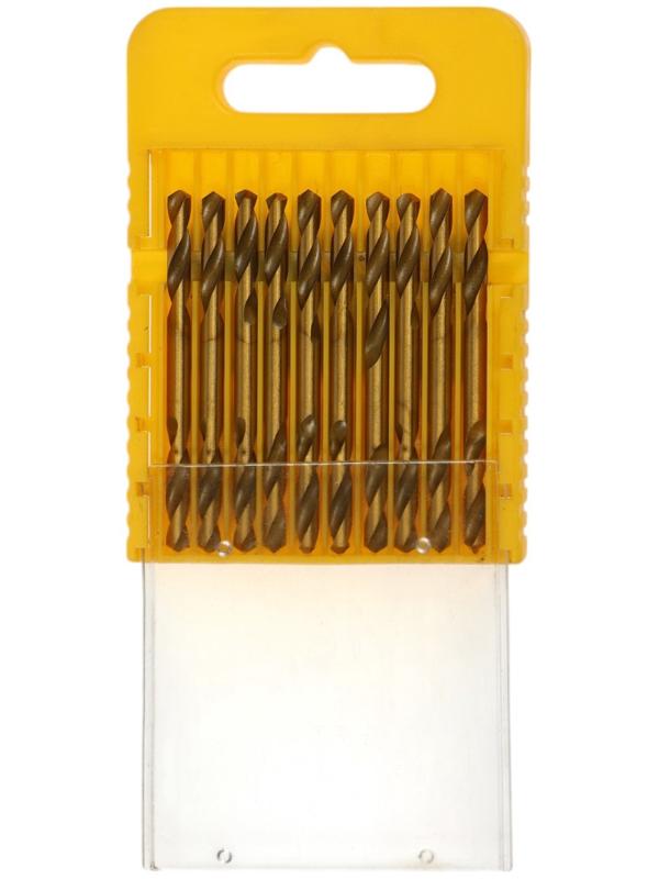 Набор двусторонних сверл по металлу ТУНДРА, HSS-Tin, 3.2 х 49 мм, 10 шт.