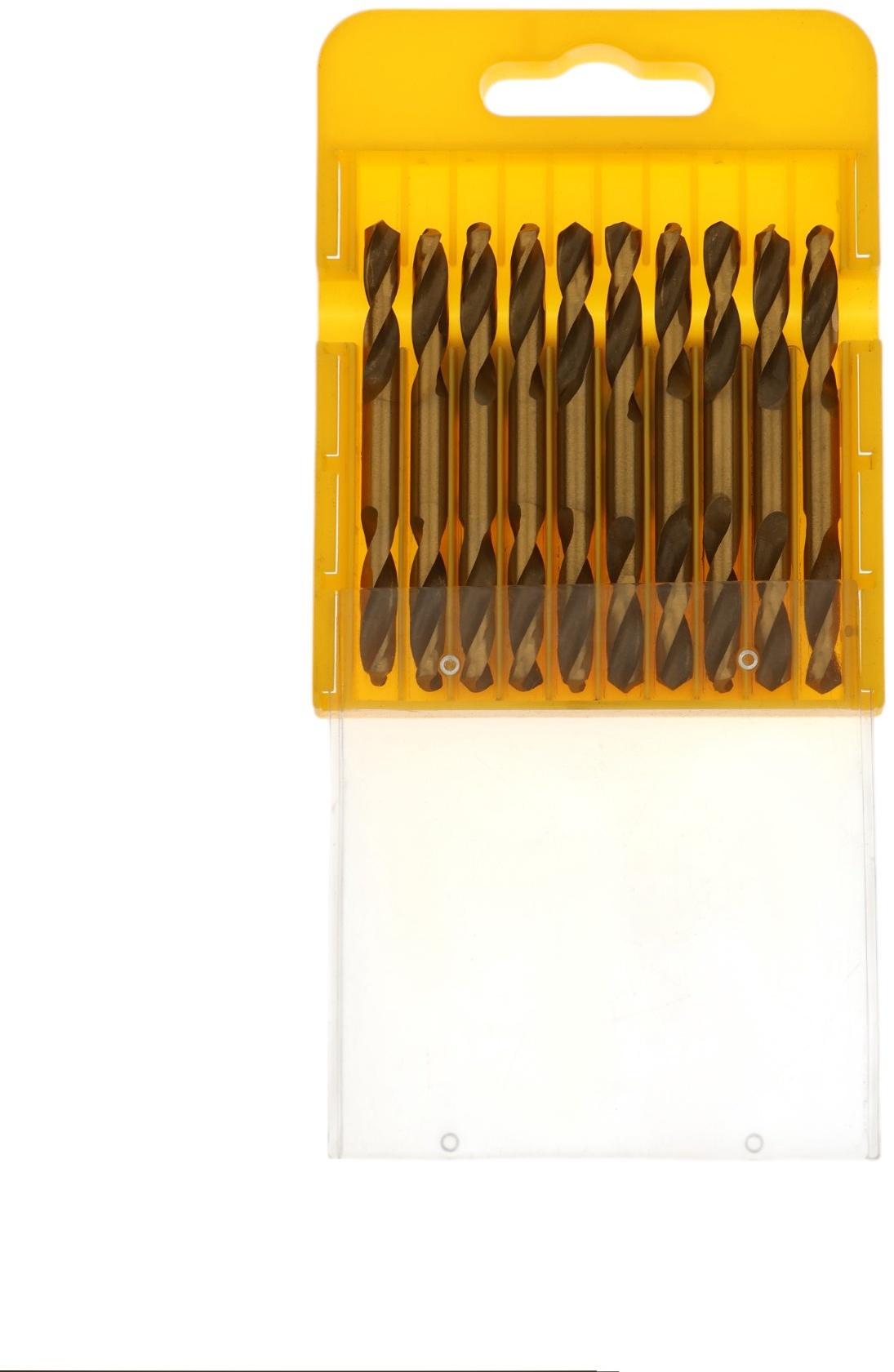 Набор двусторонних сверл по металлу ТУНДРА, HSS-Tin, 4.2 х 55 мм, 10 шт.