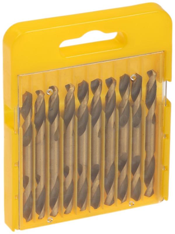 Набор двусторонних сверл по металлу ТУНДРА, HSS-Tin, 4.2 х 55 мм, 10 шт.