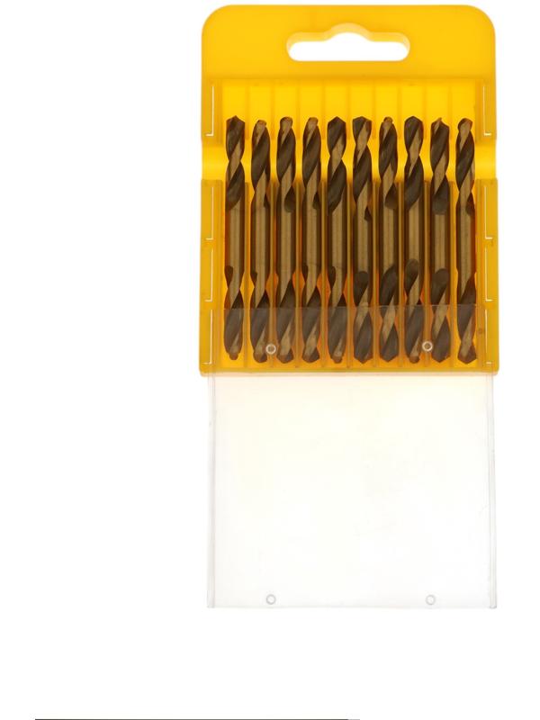 Набор двусторонних сверл по металлу ТУНДРА, HSS-Tin, 4.2 х 55 мм, 10 шт.