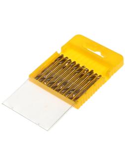 Набор двусторонних сверл по металлу ТУНДРА, HSS-Tin, 5 х 50 мм, 10 шт.