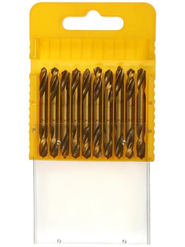 Набор двусторонних сверл по металлу ТУНДРА, HSS-Tin, 5 х 50 мм, 10 шт.