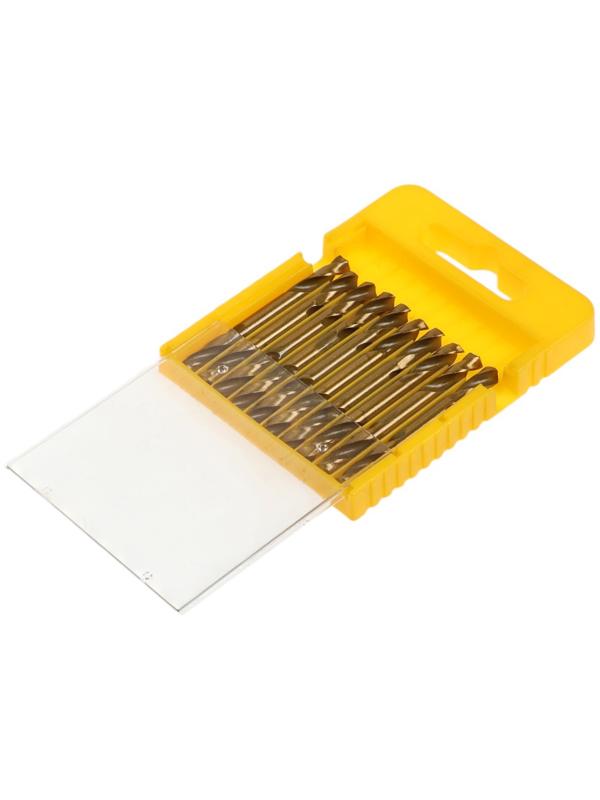 Набор двусторонних сверл по металлу ТУНДРА, HSS-Tin, 5.2 х 55 мм, 10 шт.