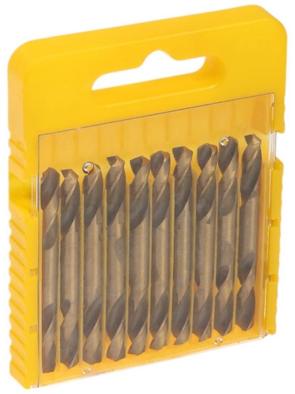 Набор двусторонних сверл по металлу ТУНДРА, HSS-Tin, 5.2 х 55 мм, 10 шт.