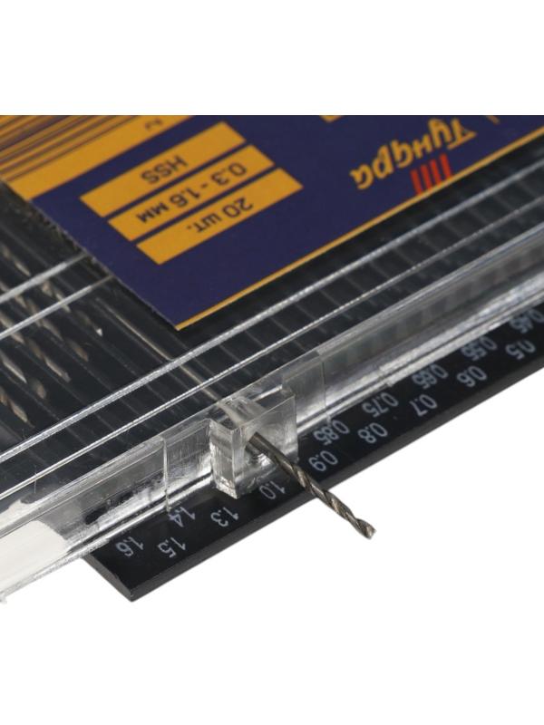 Набор мини сверл по металлу ТУНДРА, HSS, 0.3 - 1.6 мм, 20 шт.