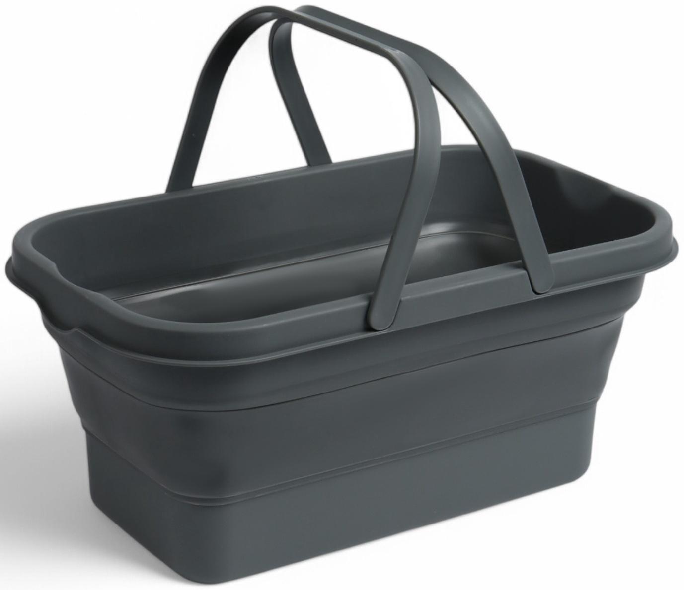 Корзина - столик Maclay 2 в 1, складная, 47 х 28,5 х 23,5 см, стол 45 х 28 х 16 см, серая