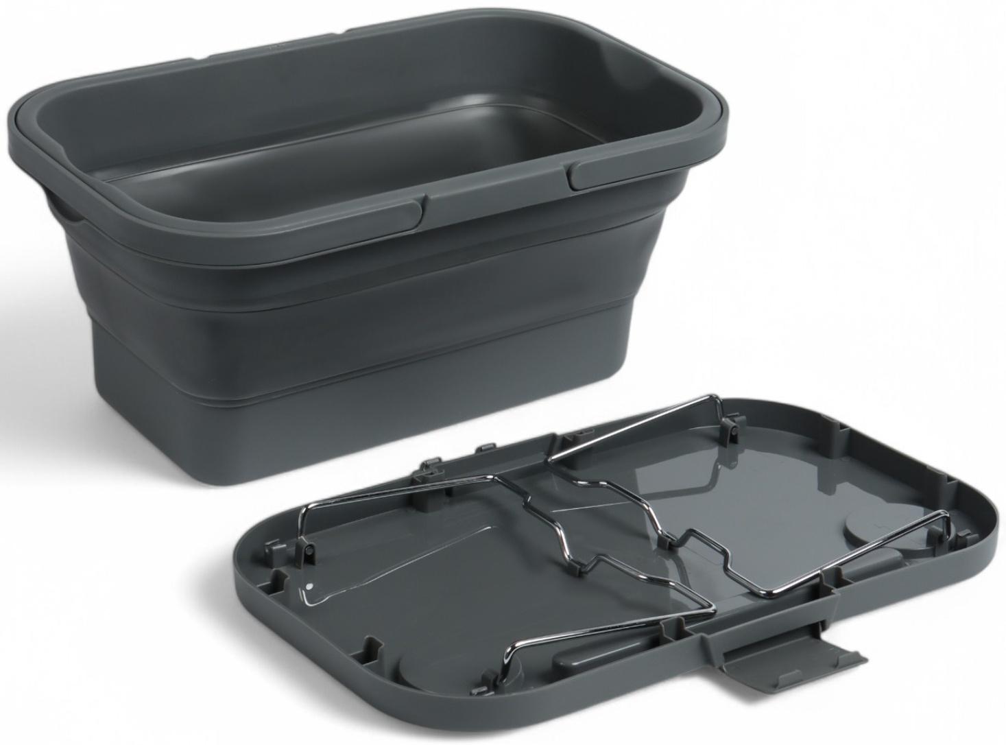 Корзина - столик Maclay 2 в 1, складная, 47 х 28,5 х 23,5 см, стол 45 х 28 х 16 см, серая