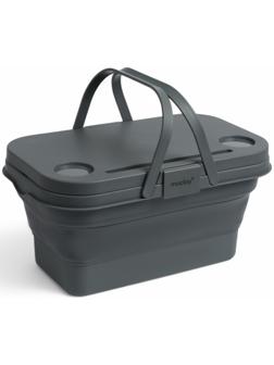 Корзина - столик Maclay 2 в 1, складная, 47 х 28,5 х 23,5 см, стол 45 х 28 х 16 см, серая