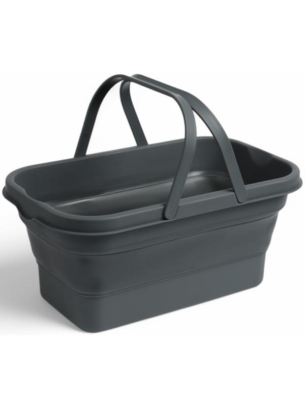 Корзина - столик Maclay 2 в 1, складная, 47 х 28,5 х 23,5 см, стол 45 х 28 х 16 см, серая