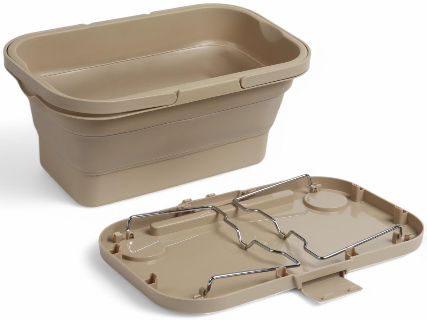 Корзина - столик Maclay 2 в 1, складная, 47 х 28,5 х 23,5 см, стол 45 х 28 х 16 см, бежевая