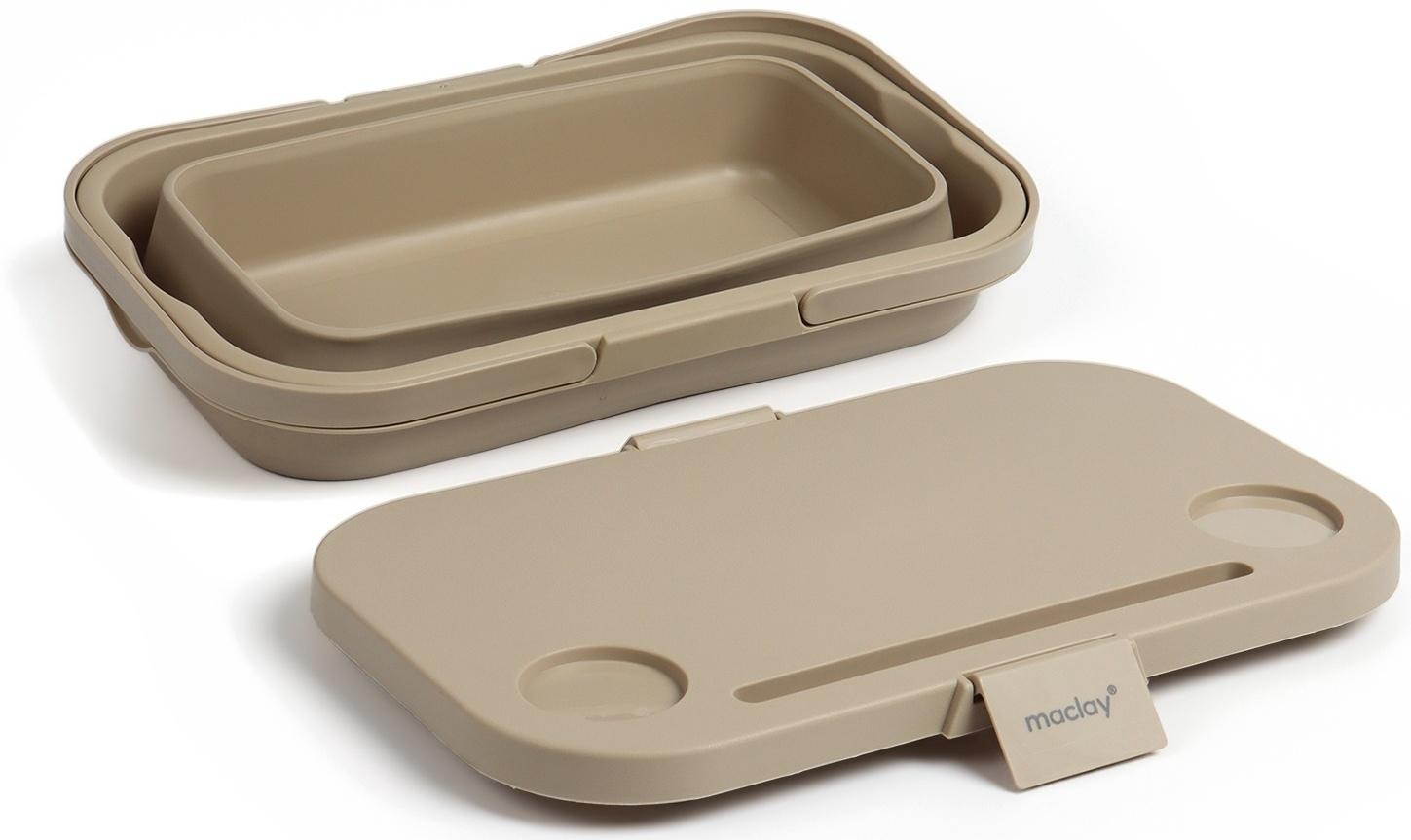 Корзина - столик Maclay 2 в 1, складная, 47 х 28,5 х 23,5 см, стол 45 х 28 х 16 см, бежевая