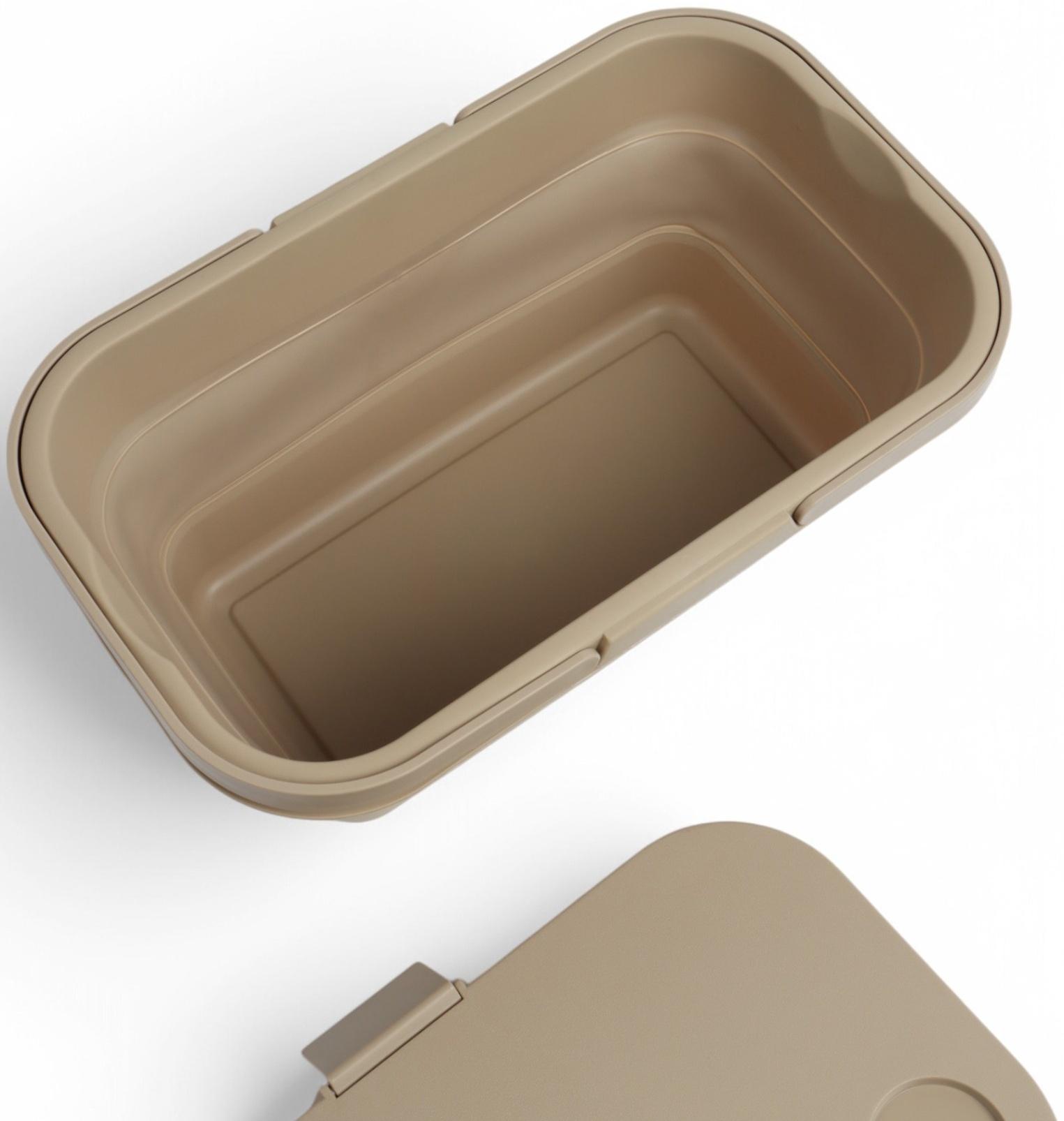 Корзина - столик Maclay 2 в 1, складная, 47 х 28,5 х 23,5 см, стол 45 х 28 х 16 см, бежевая