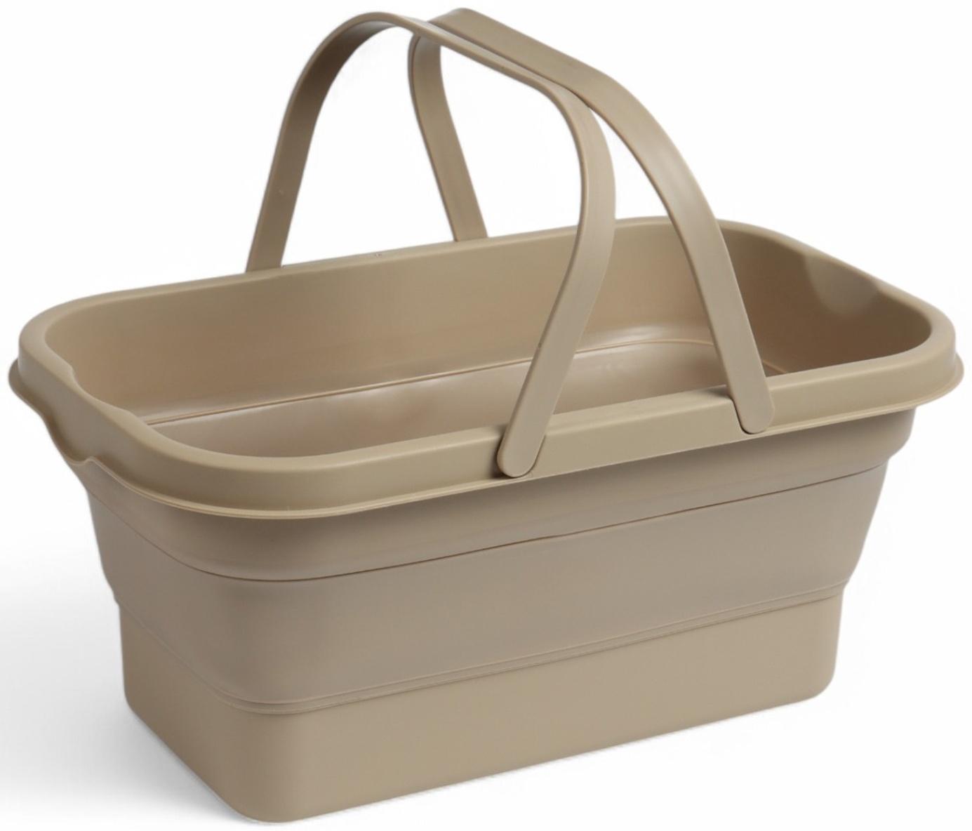 Корзина - столик Maclay 2 в 1, складная, 47 х 28,5 х 23,5 см, стол 45 х 28 х 16 см, бежевая