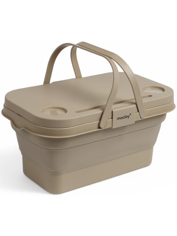 Корзина - столик Maclay 2 в 1, складная, 47 х 28,5 х 23,5 см, стол 45 х 28 х 16 см, бежевая