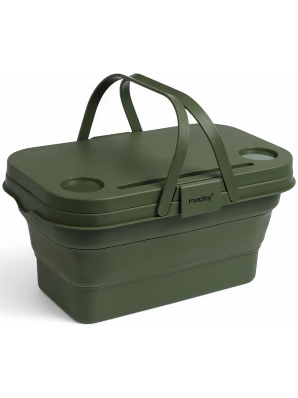 Корзина - столик Maclay 2 в 1, складная, 47 х 28,5 х 23,5 см, стол 45 х 28 х 16 см, зелёная