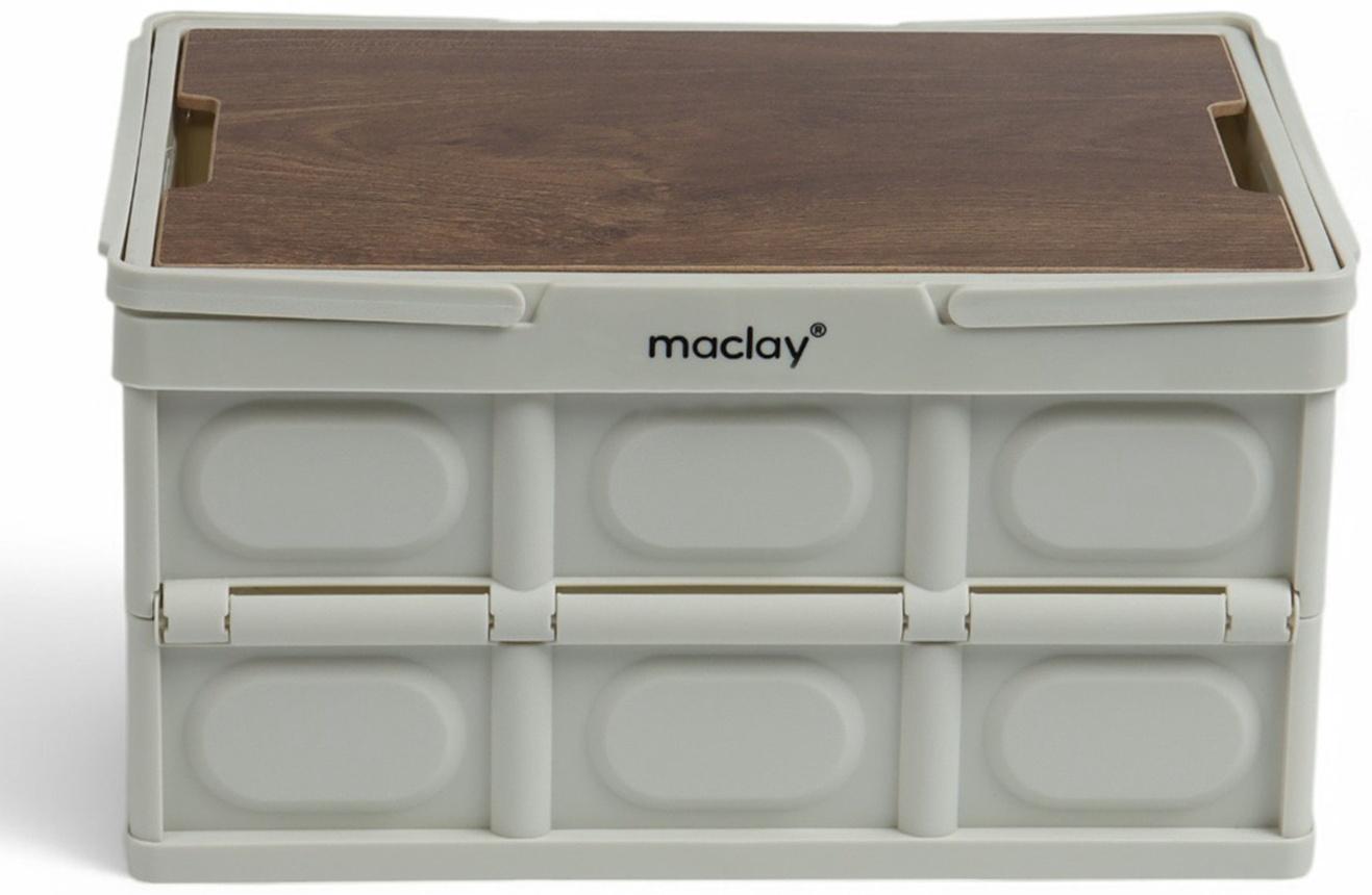 Стол - корзина Maclay 2 в 1, складной, 15 л, 33 х 22 х 17/4,5 см, светло-серый