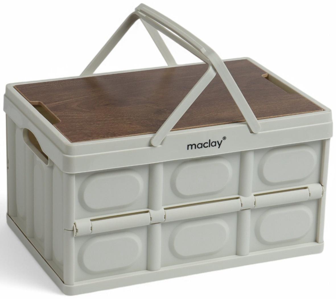 Стол - корзина Maclay 2 в 1, складной, 15 л, 33 х 22 х 17/4,5 см, светло-серый