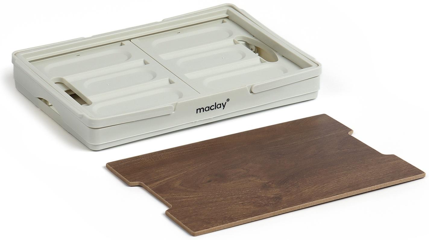 Стол - корзина Maclay 2 в 1, складной, 15 л, 33 х 22 х 17/4,5 см, светло-серый