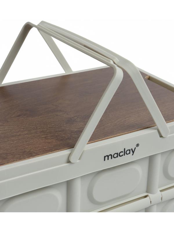 Стол - корзина Maclay 2 в 1, складной, 15 л, 33 х 22 х 17/4,5 см, светло-серый