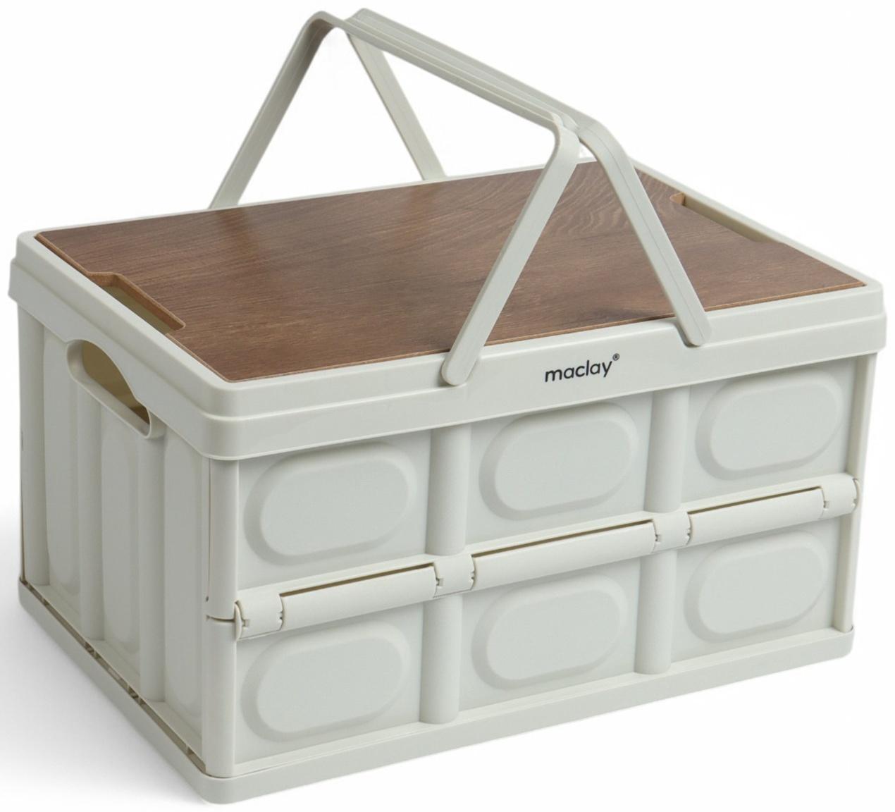 Стол - корзина Maclay 2 в 1, складной, 30 л, 43,5 х 30 х 24/6 см, светло-серый