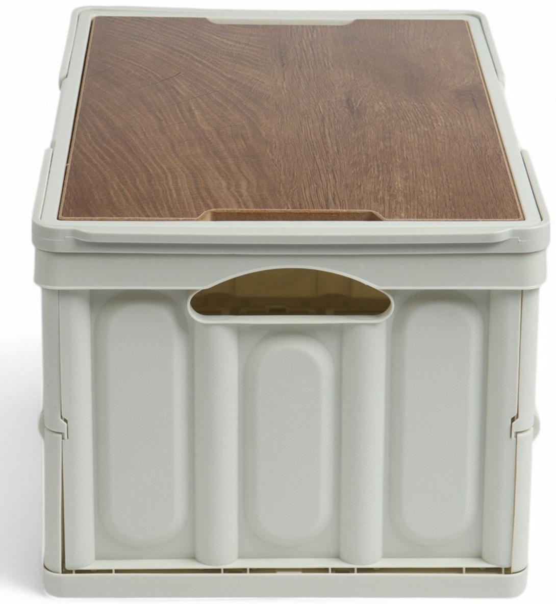 Стол - корзина Maclay 2 в 1, складной, 30 л, 43,5 х 30 х 24/6 см, светло-серый