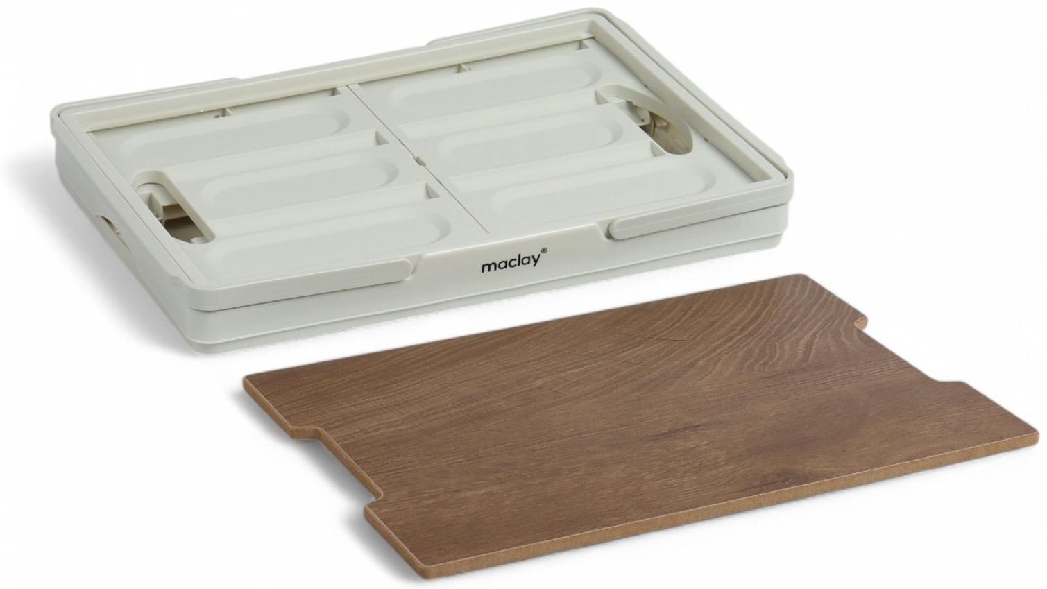 Стол - корзина Maclay 2 в 1, складной, 30 л, 43,5 х 30 х 24/6 см, светло-серый