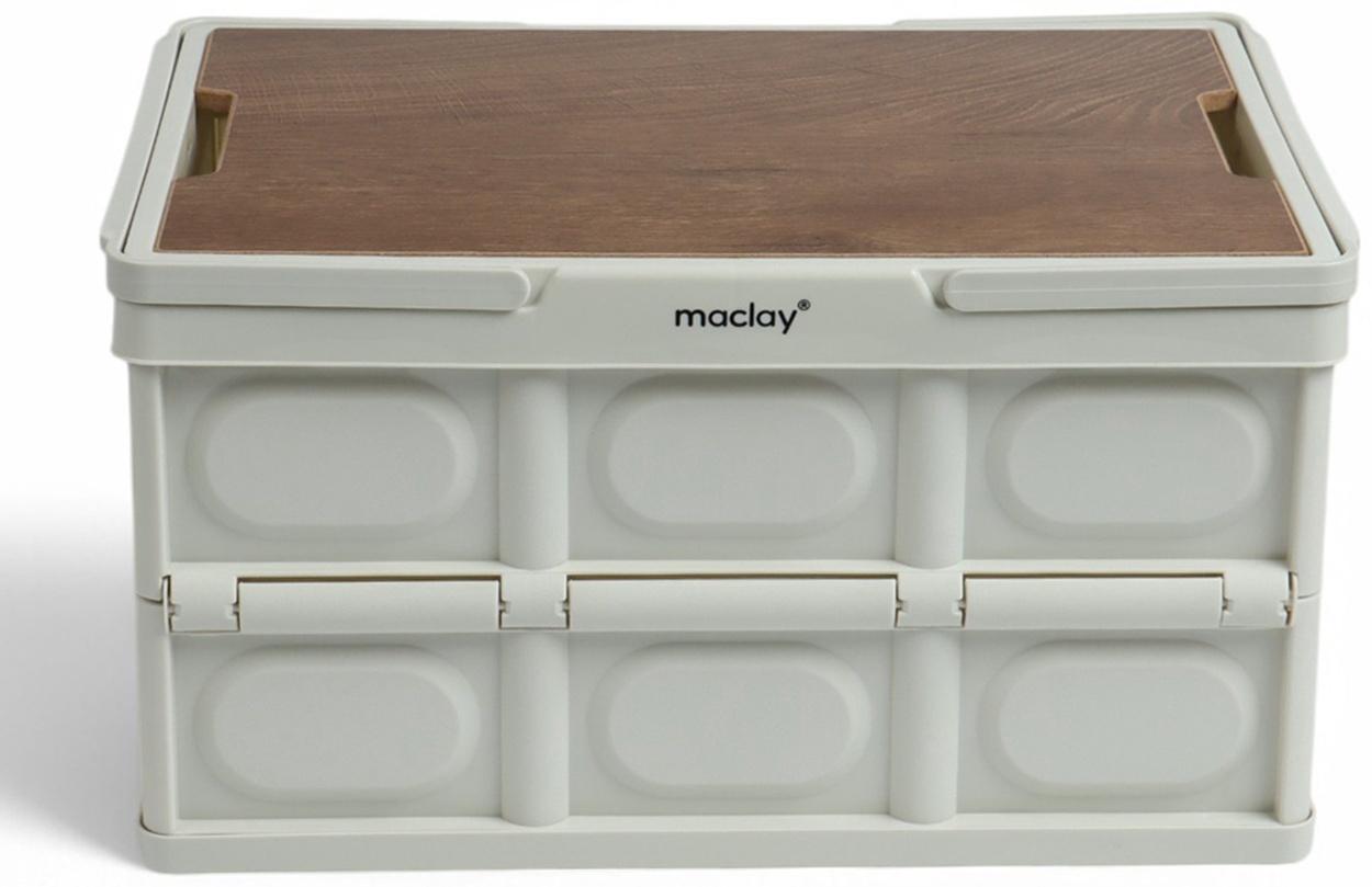 Стол - корзина Maclay 2 в 1, складной, 30 л, 43,5 х 30 х 24/6 см, светло-серый