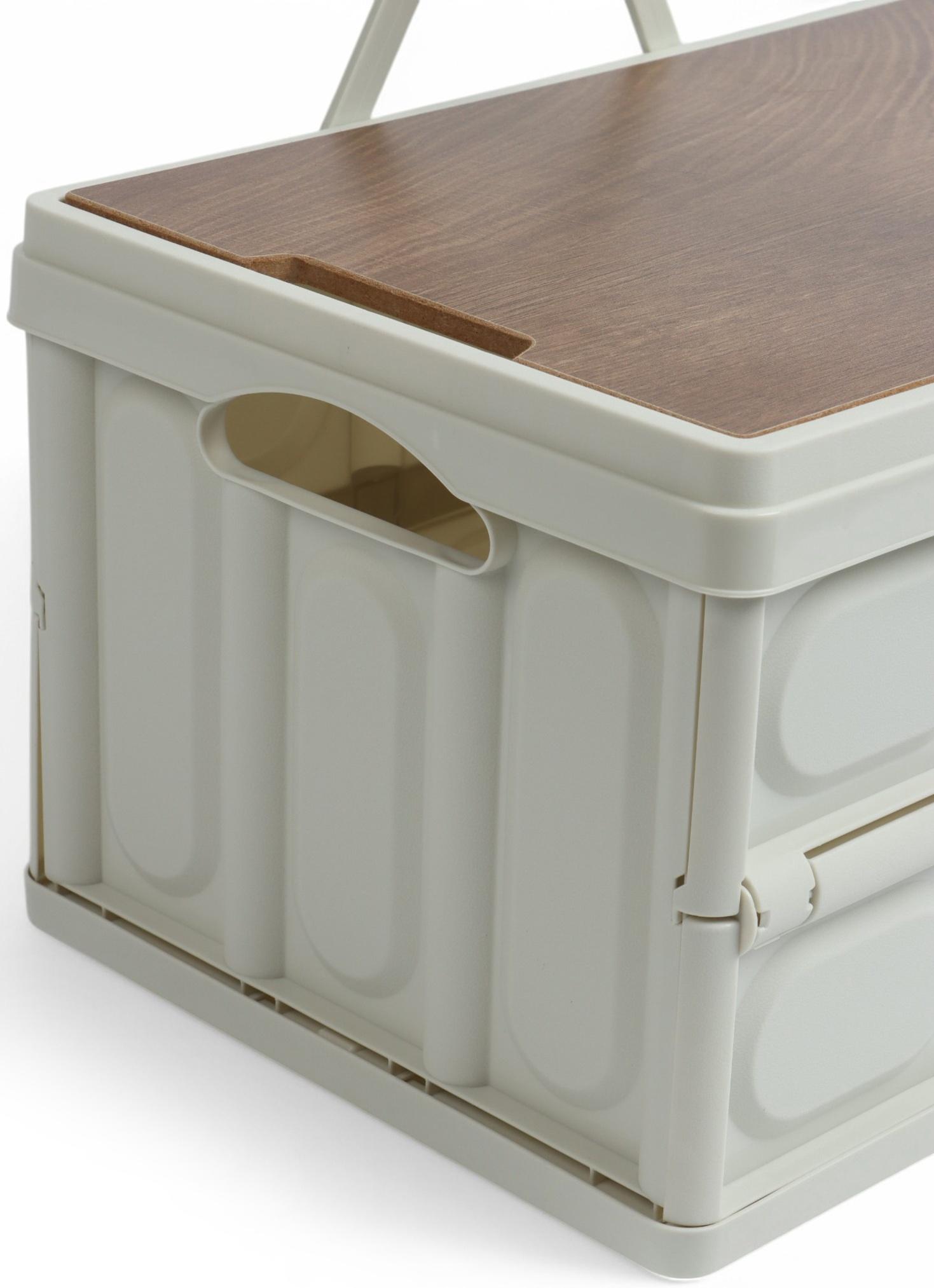 Стол - корзина Maclay 2 в 1, складной, 30 л, 43,5 х 30 х 24/6 см, светло-серый