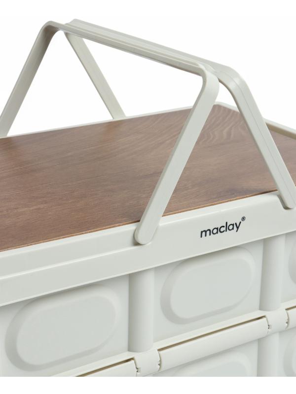 Стол - корзина Maclay 2 в 1, складной, 30 л, 43,5 х 30 х 24/6 см, светло-серый