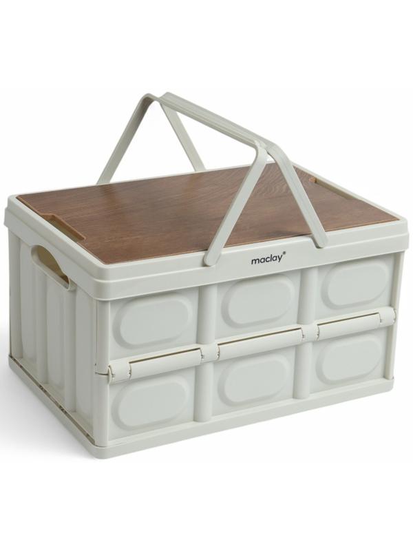 Стол - корзина Maclay 2 в 1, складной, 30 л, 43,5 х 30 х 24/6 см, светло-серый