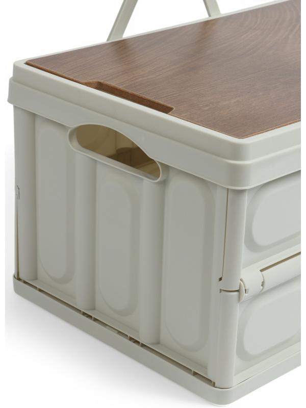 Стол - корзина Maclay 2 в 1, складной, 30 л, 43,5 х 30 х 24/6 см, светло-серый