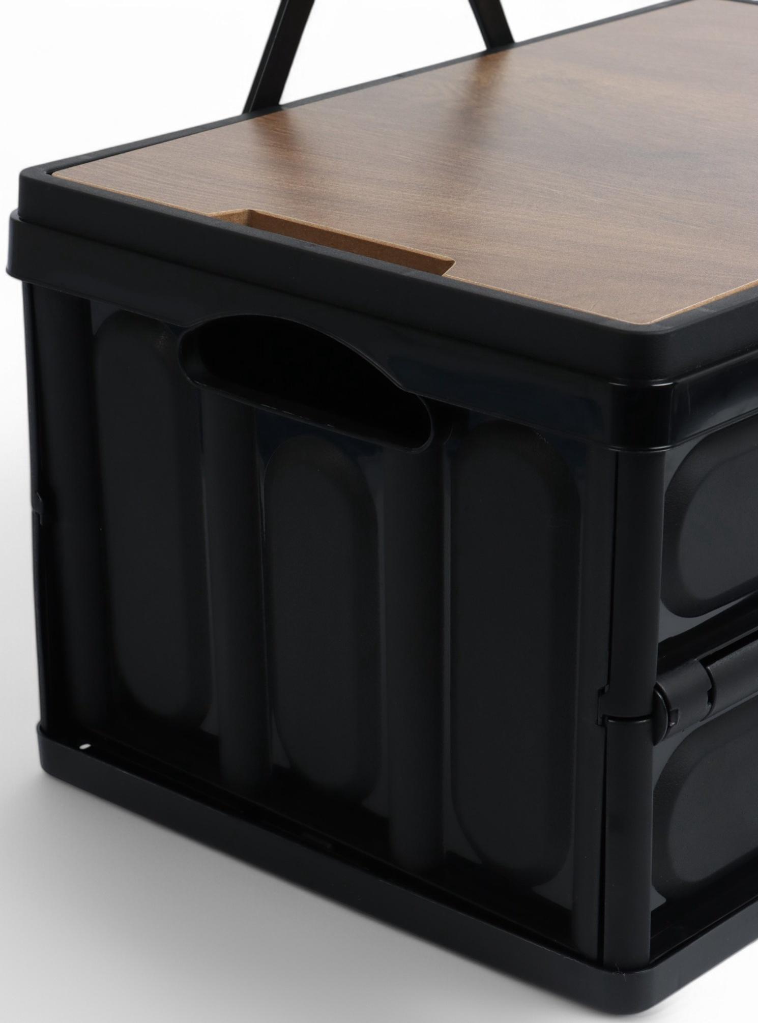 Стол - корзина Maclay 2 в 1, складной, 30 л, 43,5 х 30 х 24/6 см, черный